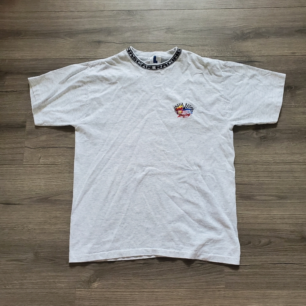 VTG Nascar Racing Stadium Court Collar Print T Shirt Mens Large